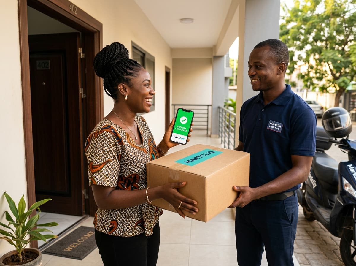Verified doorstep delivery with Martcliq mobile escrow release confirmation